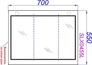 Шкаф-зеркало Aqwella Simplex 55L белый SLX0455L Шкаф-зеркало Aqwella Simplex 55L белый SLX0455L, 2
