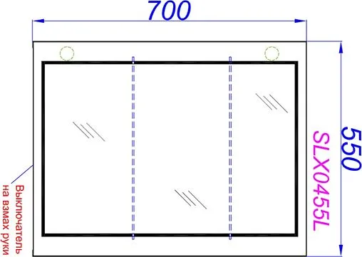 Шкаф-зеркало Aqwella Simplex 55L белый SLX0455L