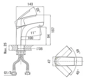 Смеситель для раковины D&K Feuerbach Rhein хром DA1282101 Смеситель для раковины D&K Feuerbach Rhein хром DA1282101, 2