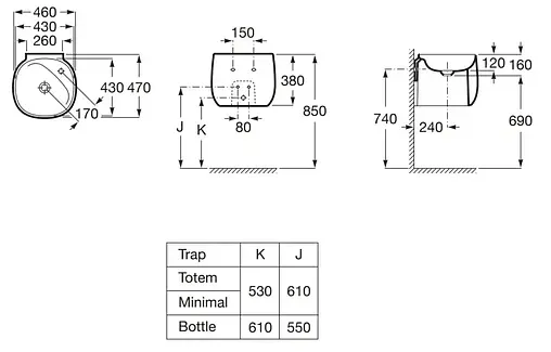 Раковина Roca Beyond 46 белый 3270B1000