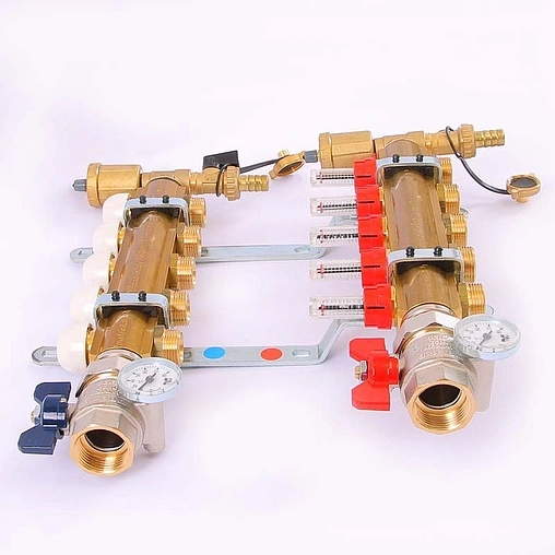 Группа коллекторная с расходомерами 5 отводов 1&quot;в/в x ¾&quot;ек Tiemme 3870001