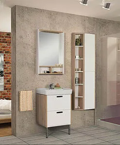 Шкаф-пенал подвесной открытый Aquaton Йорк 20 дуб сонома 1A171103YOB40 Шкаф-пенал подвесной открытый Aquaton Йорк 20 дуб сонома 1A171103YOB40, 4