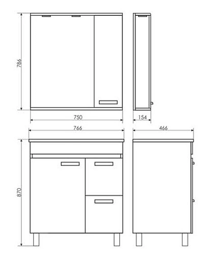 Тумба-умывальник напольная Comforty Манчестер 75 белый/венге