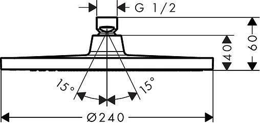 Лейка верхнего душа Hansgrohe Crometta S 240 1jet LowPressure хром 26725000