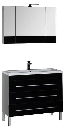 Шкаф-зеркало Aquanet Верона 100 чёрный 00175386