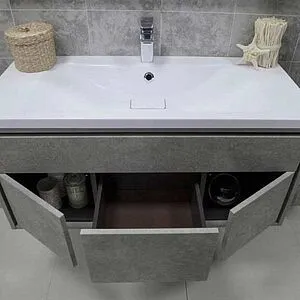 Тумба-умывальник подвесная Aquaton Уэльс 80 авеллино грей 1A2141K1WAC30, 3