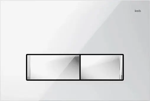 Клавиша смыва для унитаза IDDIS Uniglass UNG02WCi77 кнопки/хром глянцевый, панель/стекло белый
