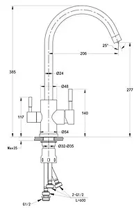 Смеситель для кухни с подключением к фильтру Ewigstein топаз 34235163 топаз, 2