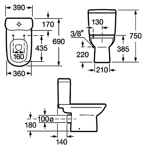 Унитаз-компакт Roca Giralda белый 342466000+341469000