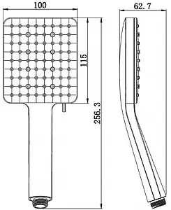 Лейка ручного душа Swedbe Hermes чёрный матовый 5120B Лейка ручного душа Swedbe Hermes чёрный матовый 5120B, 2