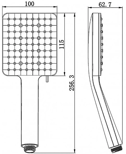 Лейка ручного душа Swedbe Hermes чёрный матовый 5120B