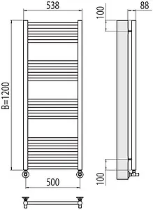 Полотенцесушитель водяной лесенка Terminus Альба П18 500х1200 полированная сталь 4670078530462 Полотенцесушитель водяной лесенка Terminus Альба П18 500х1200 полированная сталь 4670078530462, 2