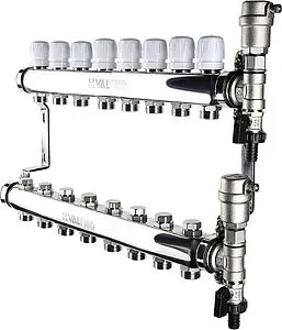 Группа коллекторная без расходомеров 8 отводов 1&quot;в/в x ¾&quot;ек Valtec VTc.588.EMNX.0608, 1