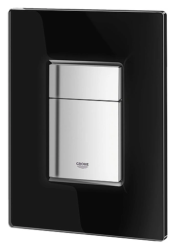 Клавиша смыва для унитаза Grohe Skate Cosmopolitan Glass 38845KS0 кнопки/хром глянцевый, панель/стекло черный Клавиша смыва для унитаза Grohe Skate Cosmopolitan Glass 38845KS0 кнопки/хром глянцевый, панель/стекло черный