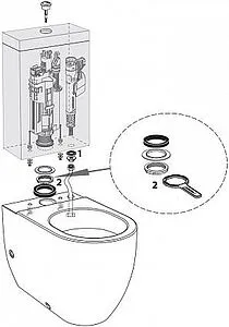 Механизм смыва для бачка Kerasan хром 750990, 2