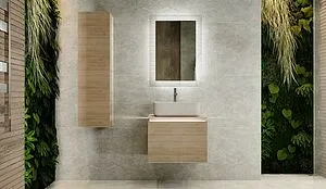 Тумба-умывальник подвесная Jorno Karat 60 бук светлый Kar.01.60/P/BuL+MLN-7050H Тумба-умывальник подвесная Jorno Karat 60 бук светлый Kar.01.60/P/BuL+MLN-7050H, 4