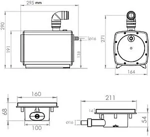 Канализационная насосная установка SFA Sanifloor 1 Канализационная насосная установка SFA Sanifloor 1, 3