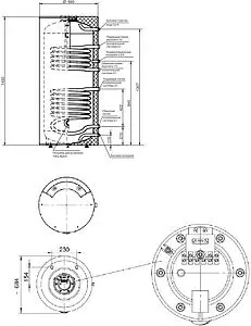 Бойлер комбинированного нагрева Stout (300 л, 56 кВт) SWH-1110-200300 Бойлер комбинированного нагрева Stout (300 л, 56 кВт) SWH-1110-200300, 2