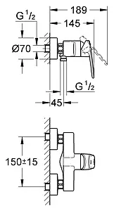 Смеситель для душа Grohe Europlus II хром 33577002 Смеситель для душа Grohe Europlus II хром 33577002, 2