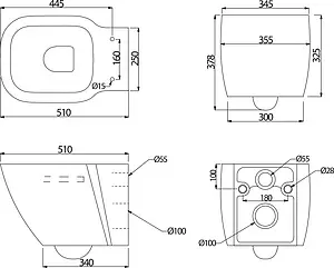 Унитаз подвесной BelBagno Aldina белый BB114CH, 2