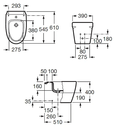 Биде напольное Roca Khroma белый 357657000
