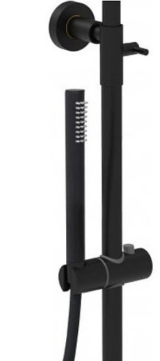 Душевая система со смесителем для ванны Paffoni Blu чёрный матовый ZCOL632NO