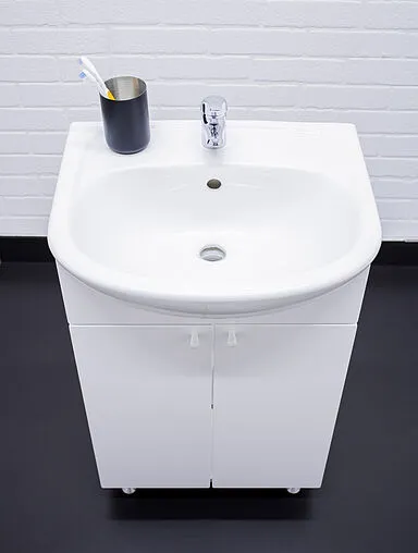 Тумба-умывальник напольная Айсберг Промо 50 белый DP2601T+4607152360141