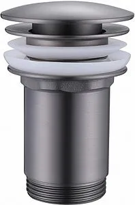 Выпуск автоматический для раковины с переливом Abber BEQUEM никель AF0010NG Выпуск автоматический для раковины с переливом Abber BEQUEM никель AF0010NG, 1