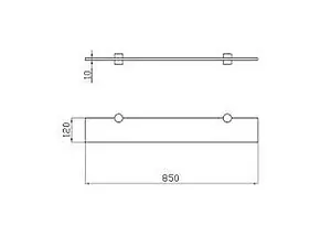 Полка Aquaton хром 1A110203XX010 Полка Aquaton хром 1A110203XX010, 2