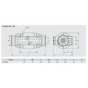 Вентилятор канальный Soler & Palau TD-250/100 Silent Вентилятор канальный Soler & Palau TD-250/100 Silent, 2