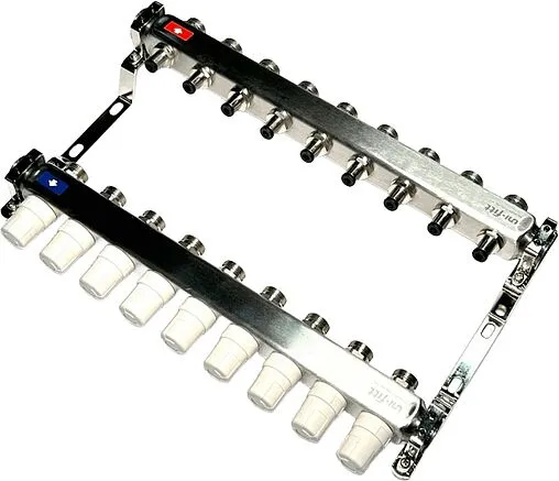 Группа коллекторная без расходомеров 9 отводов 1&quot;в/в x ¾&quot;ек Uni-fitt OPTIMAL 451B4309.RU