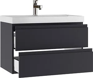 Тумба-умывальник подвесной Домино Graffo 80 графит DGr2106T+4627173210188, 4