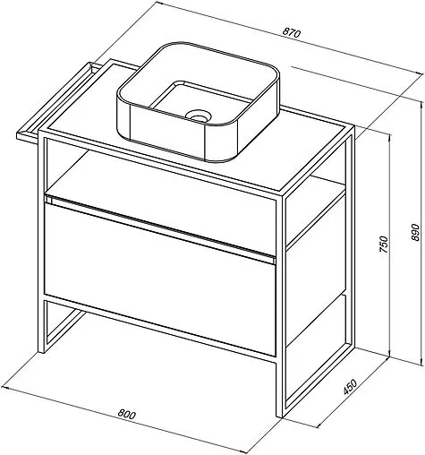 Тумба под умывальник напольная Allen Brau Priority 80 антрацит 1.31002.AM
