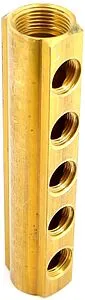 Коллектор распределительный проходной 5 отводов 1&quot;в/в x ½&quot;в Tiemme 1970051, 2