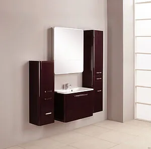 Шкаф-пенал подвесной с бельевой корзиной Aquaton Валенсия 35 L гранат 1A123803VA34L, 3