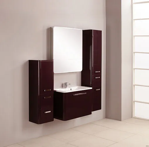 Шкаф-пенал подвесной с бельевой корзиной Aquaton Валенсия 35 L гранат 1A123803VA34L