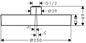Лейка верхнего душа Hansgrohe Rainfinity 250 1jet матовый белый матовый/графит 26228700 Лейка верхнего душа Hansgrohe Rainfinity 250 1jet матовый белый матовый/графит 26228700, 2