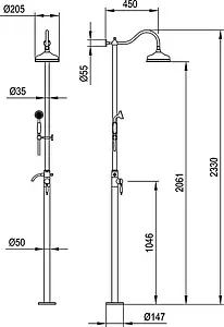 Душевая система со смесителем для душа Timo Arisa бронза/белый SX-5001/02 Душевая система со смесителем для душа Timo Arisa бронза/белый SX-5001/02, 2