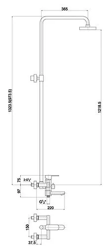 Душевая система со смесителем для ванны Timo Beverly бронза SX-2060 antique