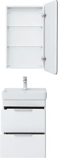 Тумба-умывальник Aquanet Ирис new 50 белый глянец 00310143+