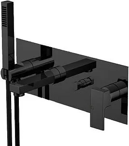 Смеситель для ванны скрытого монтажа Gattoni Kubik чёрный матовый 2505/25NO Смеситель для ванны скрытого монтажа Gattoni Kubik чёрный матовый 2505/25NO, 1