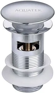 Выпуск автоматический для раковины с переливом Aquatek хром AQ6001CR Выпуск автоматический для раковины с переливом Aquatek хром AQ6001CR, 1
