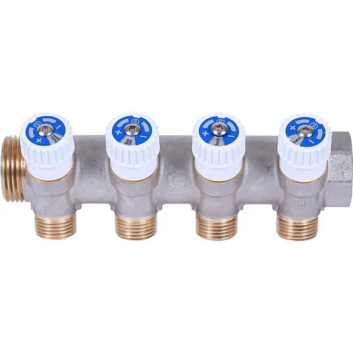 Коллектор регулирующий проходной 4 отвода 1&quot;в/н x ½&quot;н Stout SMB 6852 011204