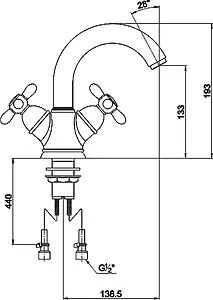 Смеситель для раковины Timo Ritz хром 0141FN silver Смеситель для раковины Timo Ritz хром 0141FN silver, 2