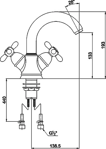 Смеситель для раковины Timo Ritz хром 0141FN silver