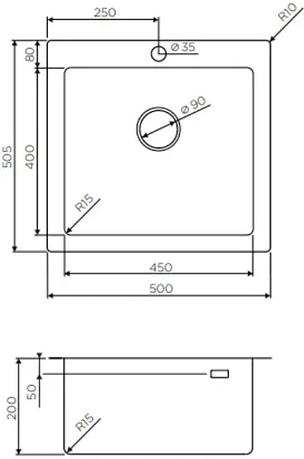 Мойка кухонная Omoikiri Amadare 50-IN нержавеющая сталь 4993766