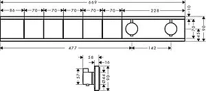 Термостат для 5 потребителей Hansgrohe RainSelect хром 15384000, 2