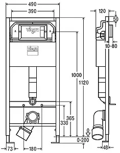 Инсталляция для подвесного унитаза Viega Prevista Dry 8524 771973, 2