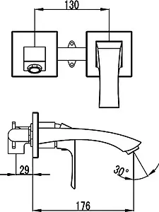 Смеситель для раковины из стены Lemark Unit хром LM4526C Смеситель для раковины из стены Lemark Unit хром LM4526C, 2