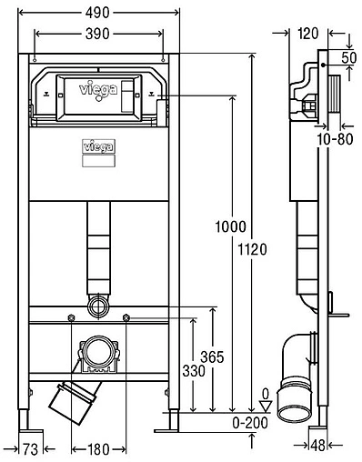 Инсталляция для подвесного унитаза Viega Prevista Dry 8524 771973